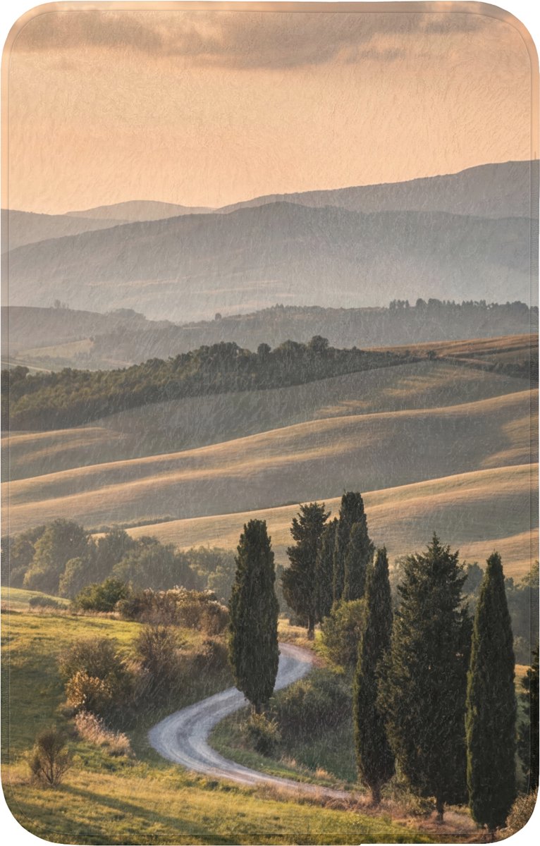 WC mat 50x80 cm - Antislip - Toscaans - Landschap - Heuvels - Toiletmat - Vloermat - Douch