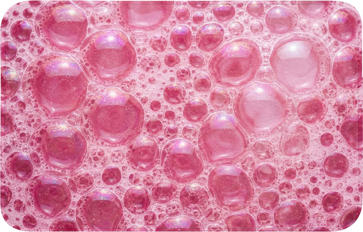 WC mat 80x50 cm - Antislip - Roze - Schuim - Bubbels - Toiletmat - Vloermat - Douchemat -