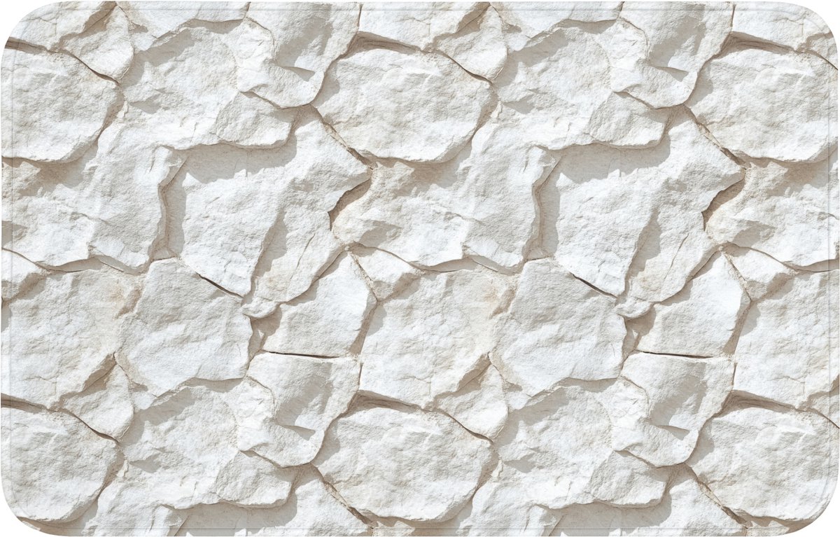 WC mat 80x50 cm - Antislip - Structuur - Rots - Wit - Toiletmat - Vloermat - Douchemat - T