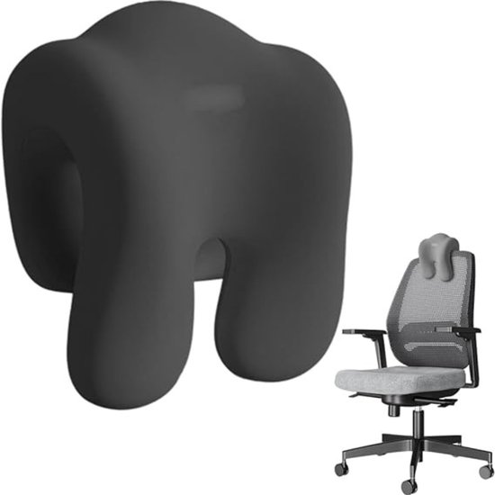 RUX® Hoofdkussen Nekklachten - Ergonomisch Hoofdkussen - Hoofdkussen - Neksteun - Traagschuim - Zwart - 27cm x 18cm x 26cm