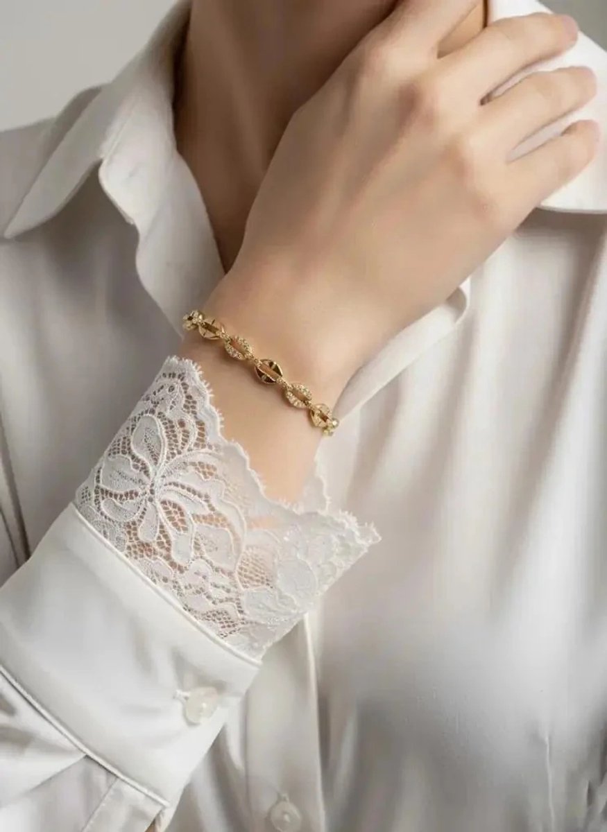 Dorvina YSX VIP Staal Op 14K Verguld Zirkonia Dames Armband