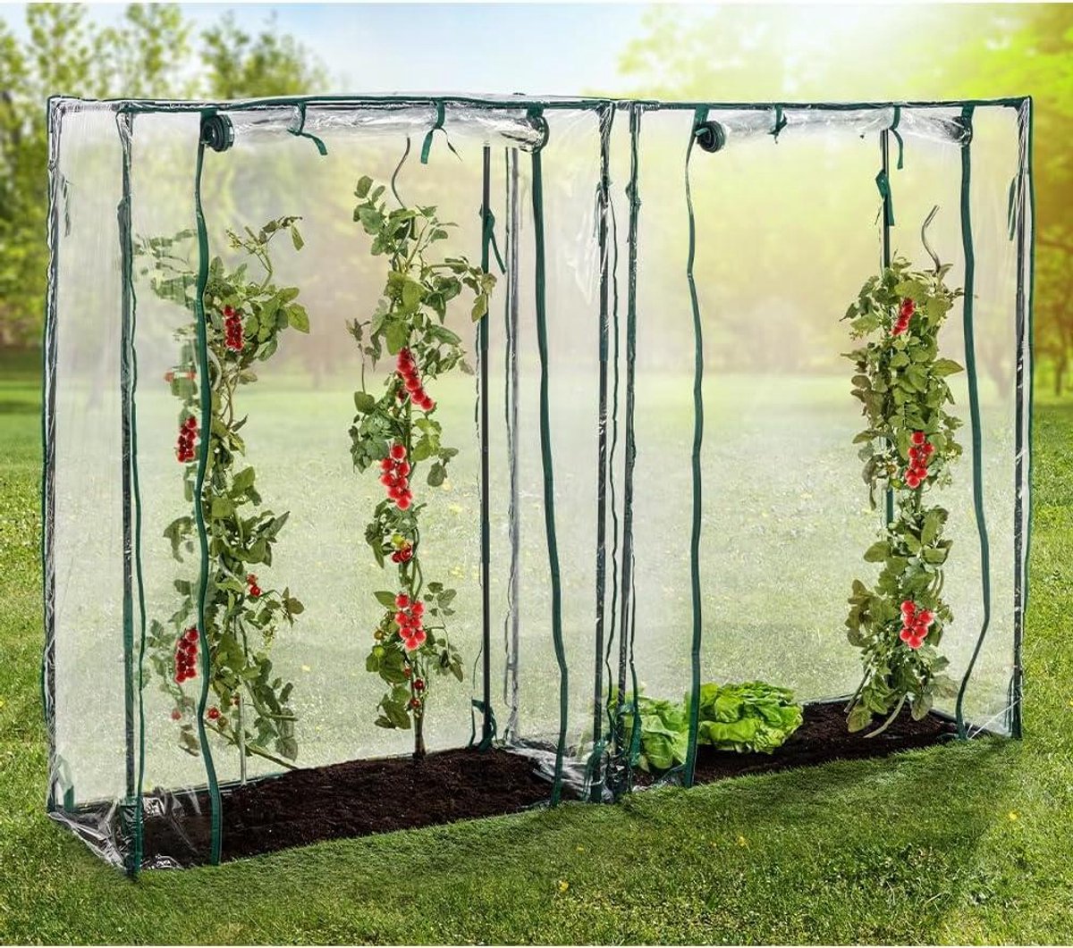 Foliekas Tomatenkas - Kweekkas Tuinkas - Planten Beschermen - Eenvoudige Montage - 150x100x50 cm - Groen