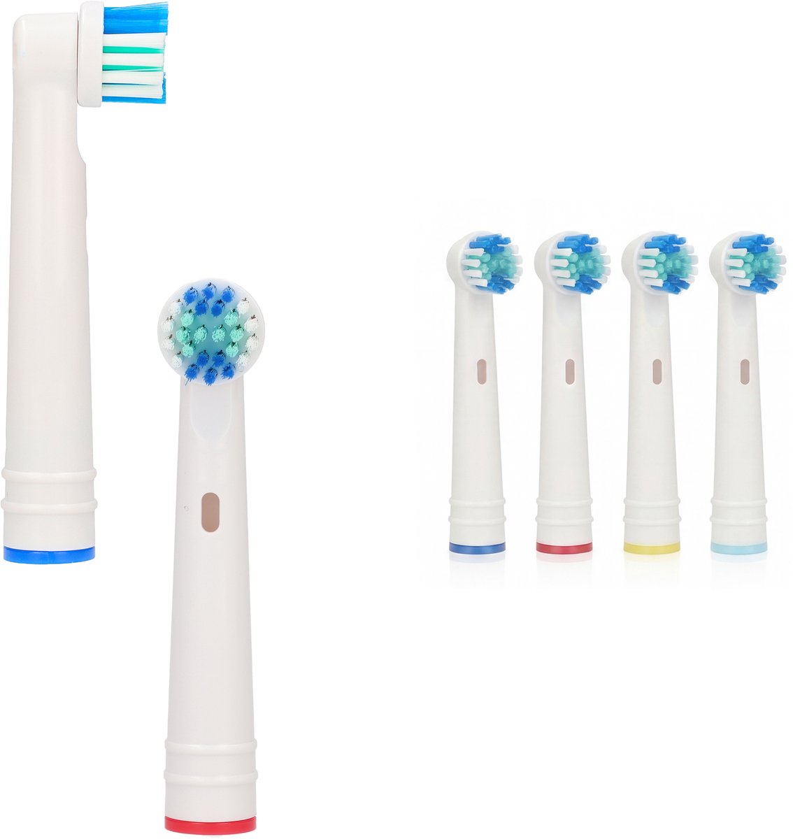 Universele Opzetborstels 4 Stuks - Tandenborstel Kopjes Zacht - Universeel Opzetborstels Volwassenen & Kind - Opzet Borstel met Ronde Kop - Geschikt voor Oral B Pro, SmartSeries, Vitality en Meer - Mondhygiëne - Tandenborstelkopjes - Wit - Denterest