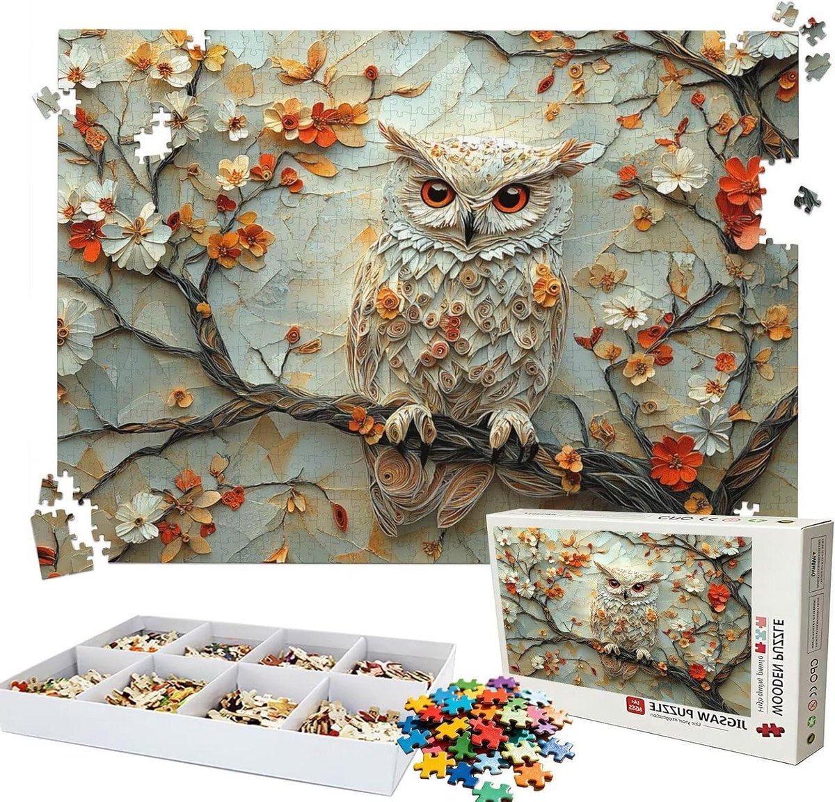 Houten Puzzel - Puzzel Volwassenen - Ontspanning Thuis - Niet-reflecterend Oppervlak - 122x81cm - Abstract