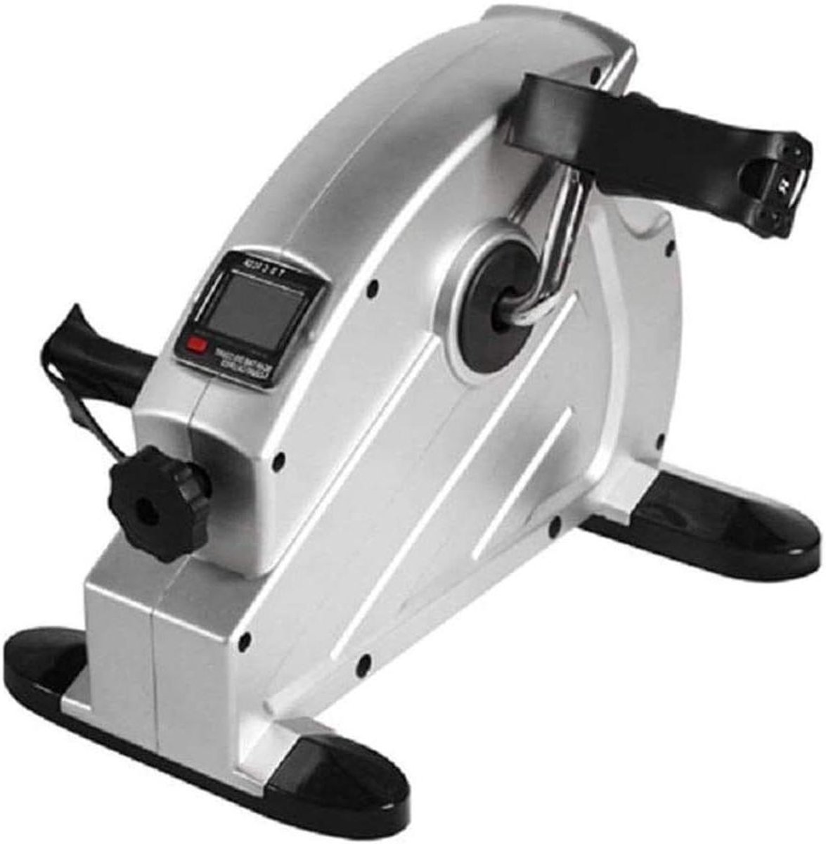 Mini Hometrainer - Pedaaltrainer Gemotoriseerd - Onder Bureau Trainen - Verstelbare Weerstand - 1 LCD Scherm - Grijs