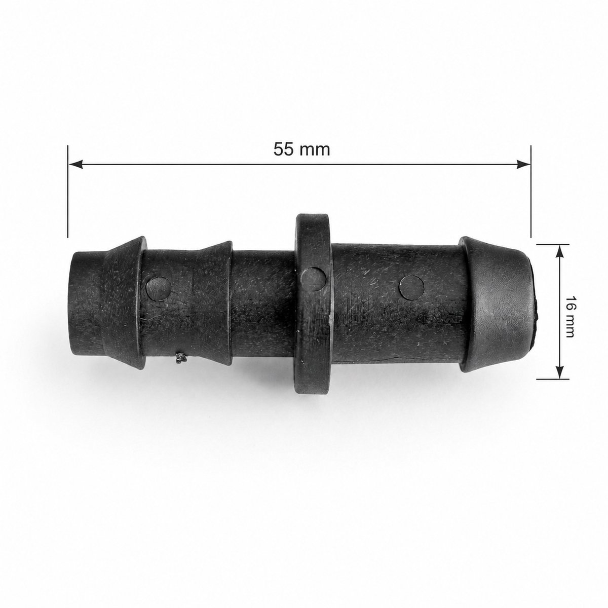 Startverbinder 16x16 mm voor Druppelslang en Tyleenslang met Rubber – 16x16 mm Rechte Barbed Slangtule - 10 Stuks