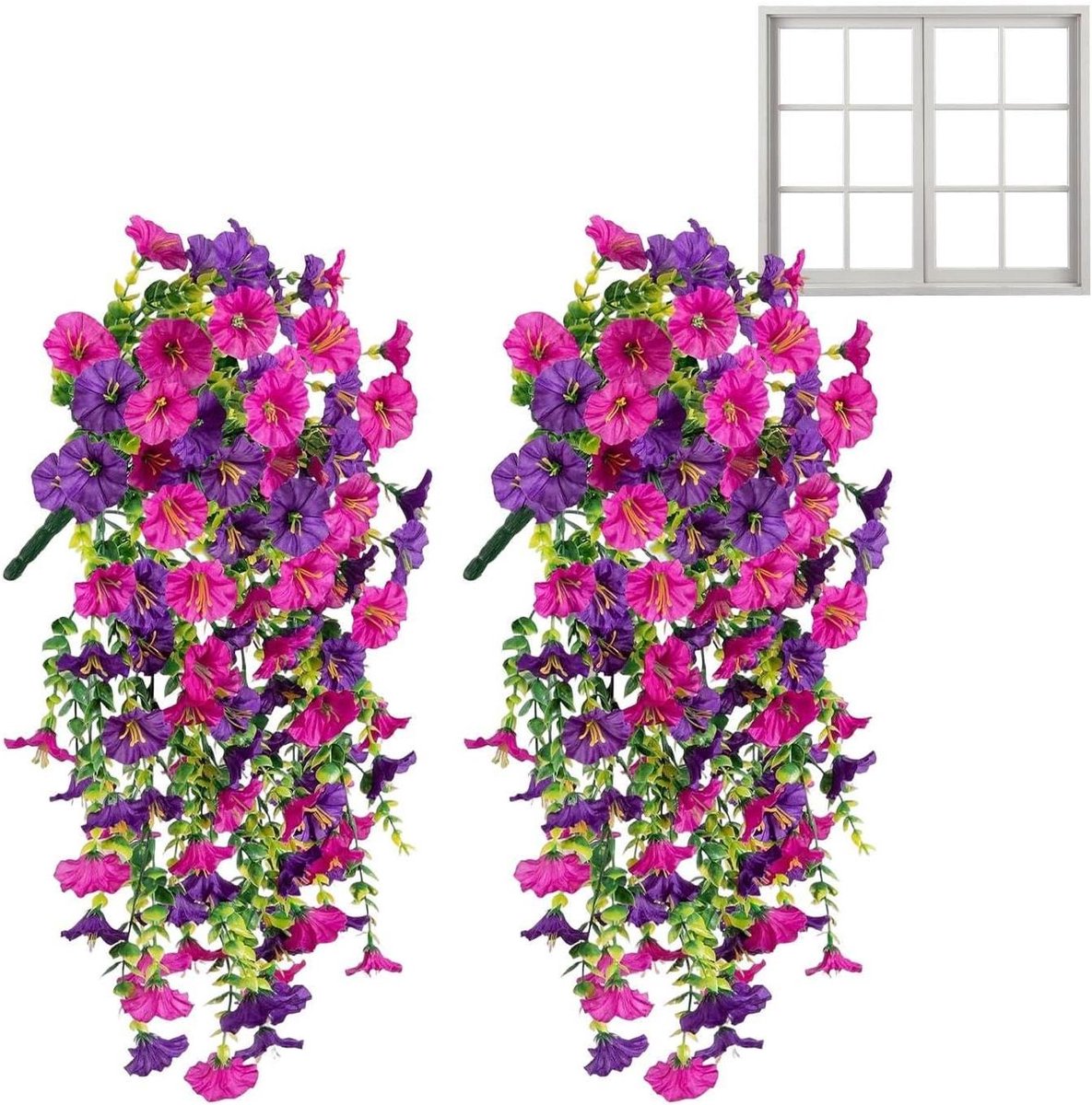 Kunstbloemen takken - Decoratieve bloemen - Buiten decoreren - UV-bestendig kleurrijk - 75