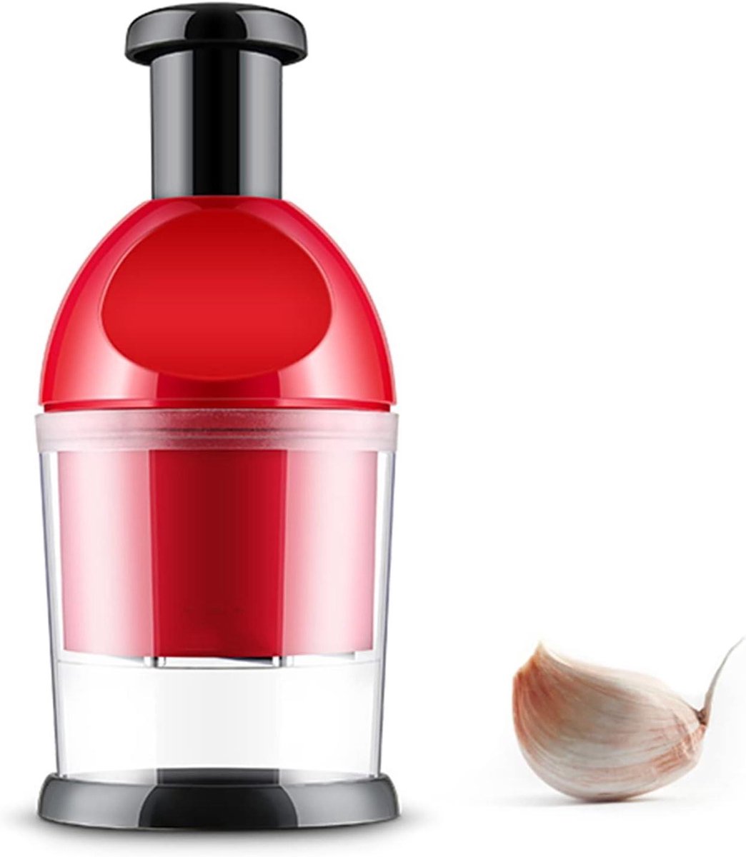 Mini Keukenmachine - Groente Hakker - Snel Ingrediënten Snijden - Roestvrij Staal - Handmatig - Zilver