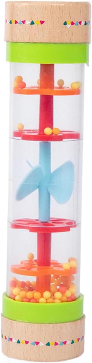 Regenpijp Speelgoed - Muziek Instrument - Sensorisch Ontwikkelen - Kalmerende Geluiden - 4.8x19.5cm - Houtkleur