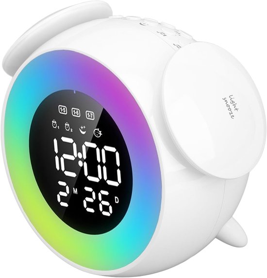 Digitale Muziekwekker - Wake Up Light - Rustig Ontwaken - Zonsopgang Simulatie - 63 x 35 cm - Regenboog — afbeelding 3