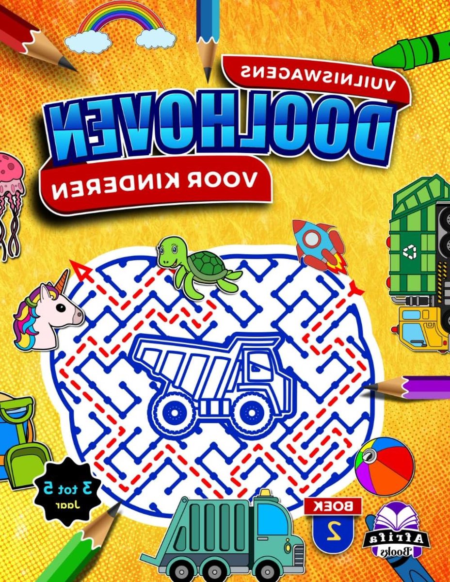 Doolhof Boek - Puzzelboek Kinderen - Hersenen Trainen - 2-in-1 Doolhoven Kleuren - 8.5 x 11 Inch - Niet Van Toepassing