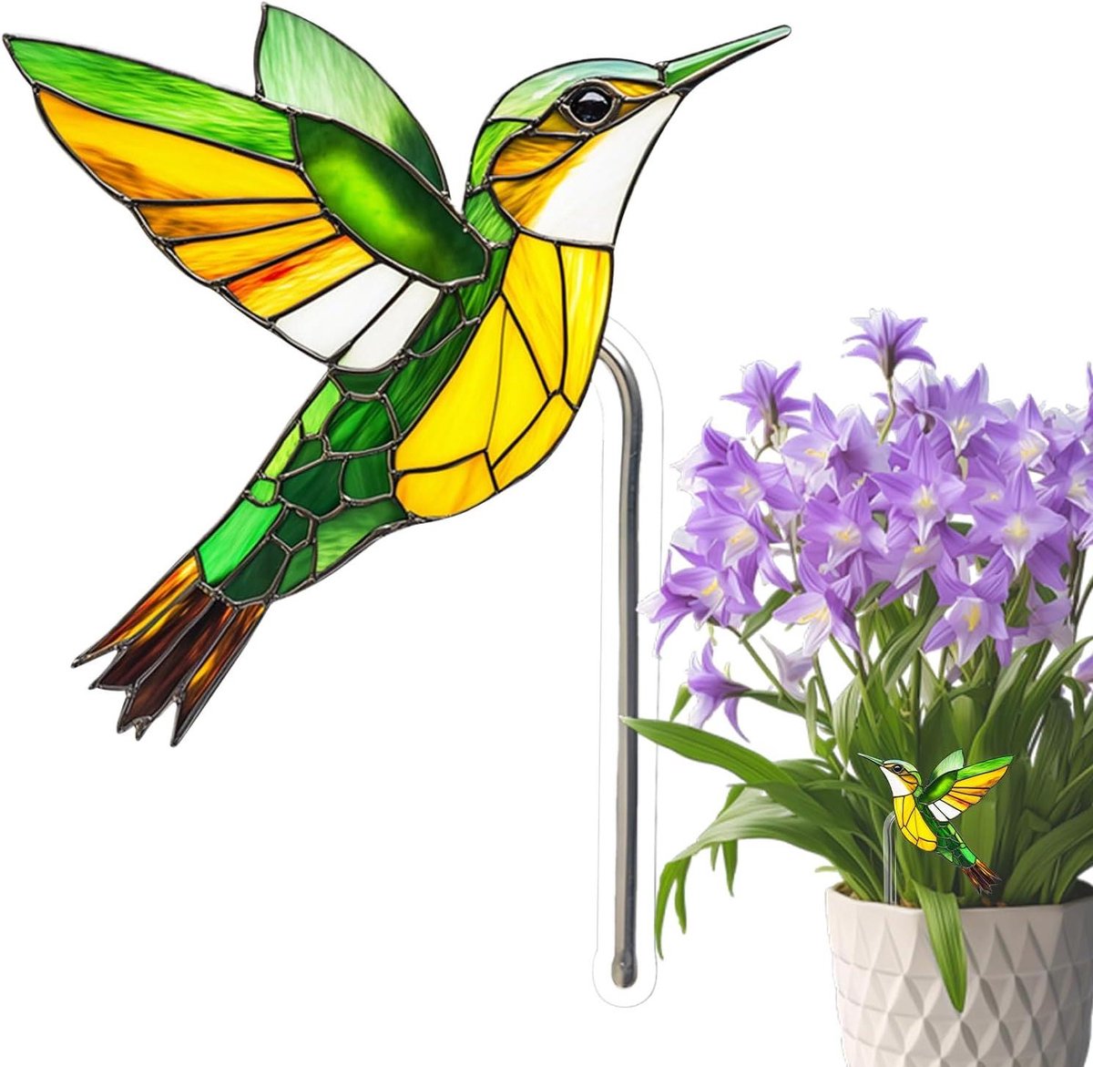 Decoratieve tuinharingen - Acryl vogel decoratie - Tuin aankleden - Weerbestendig ontwerp - 12 cm breed - Kleurrijk