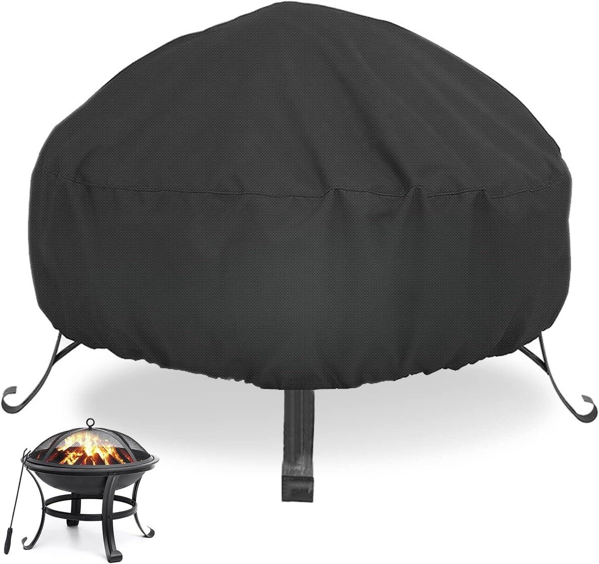Vuurkorf Hoes - Afdekhoes Tuin - Bescherming Buiten - Waterdicht Zwaar - 28 inch Rond - Zwart