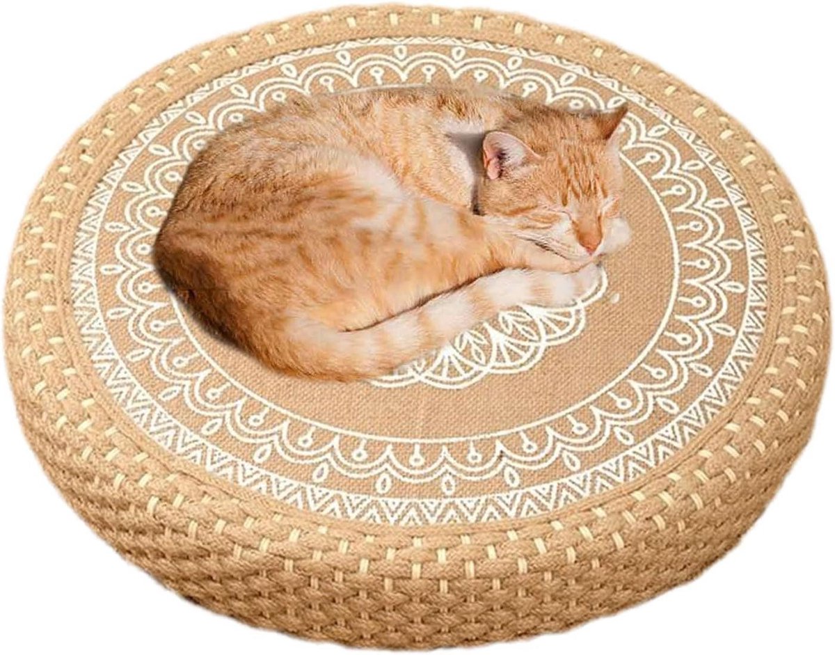 Zitkussen - Ronde vloerstoel - Meditatie en yoga - Ademende constructie - 40 cm - Wit