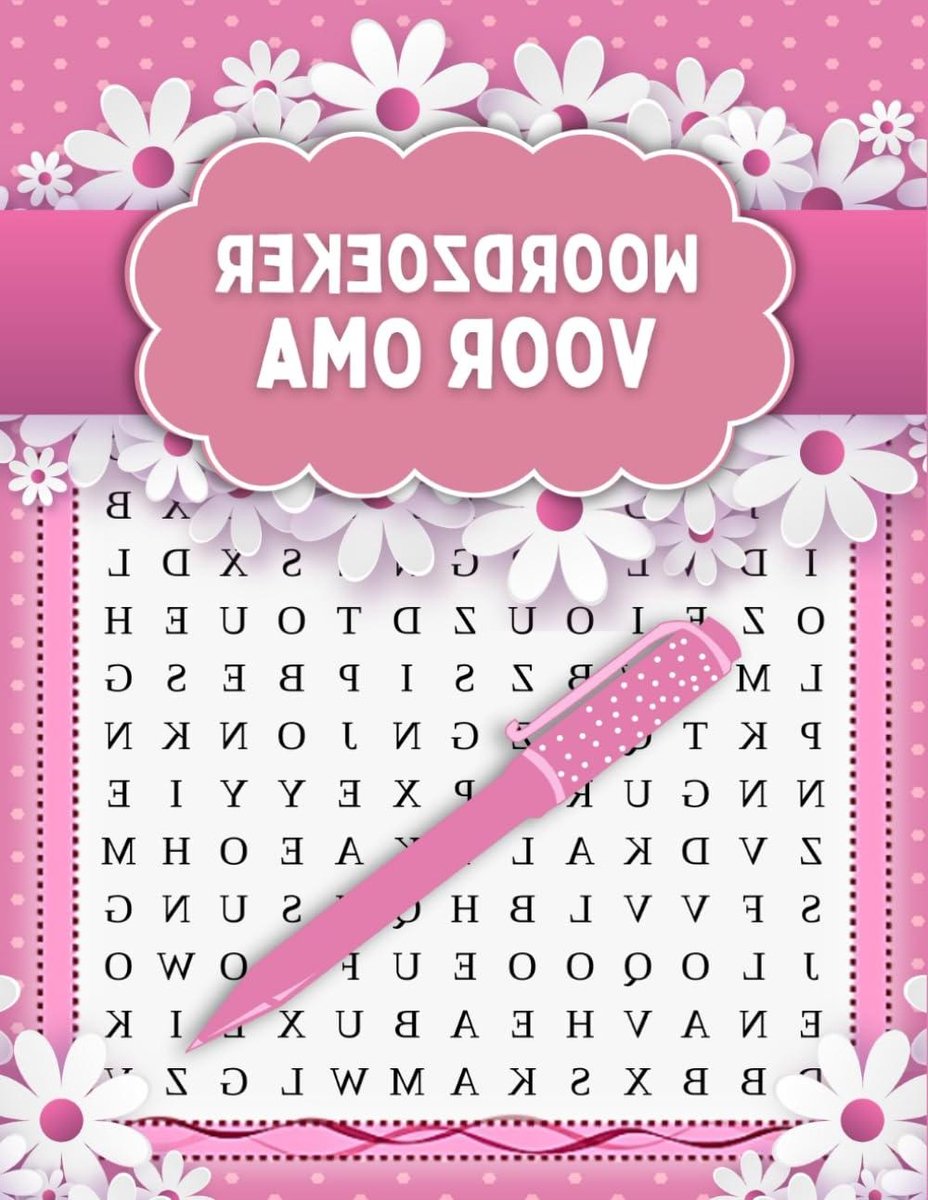 Puzzelboek Woordzoeker - Puzzelboek Oma - Ontspanning en Puzzelen - Met Oplossingen - 75 Pagina's - Roze
