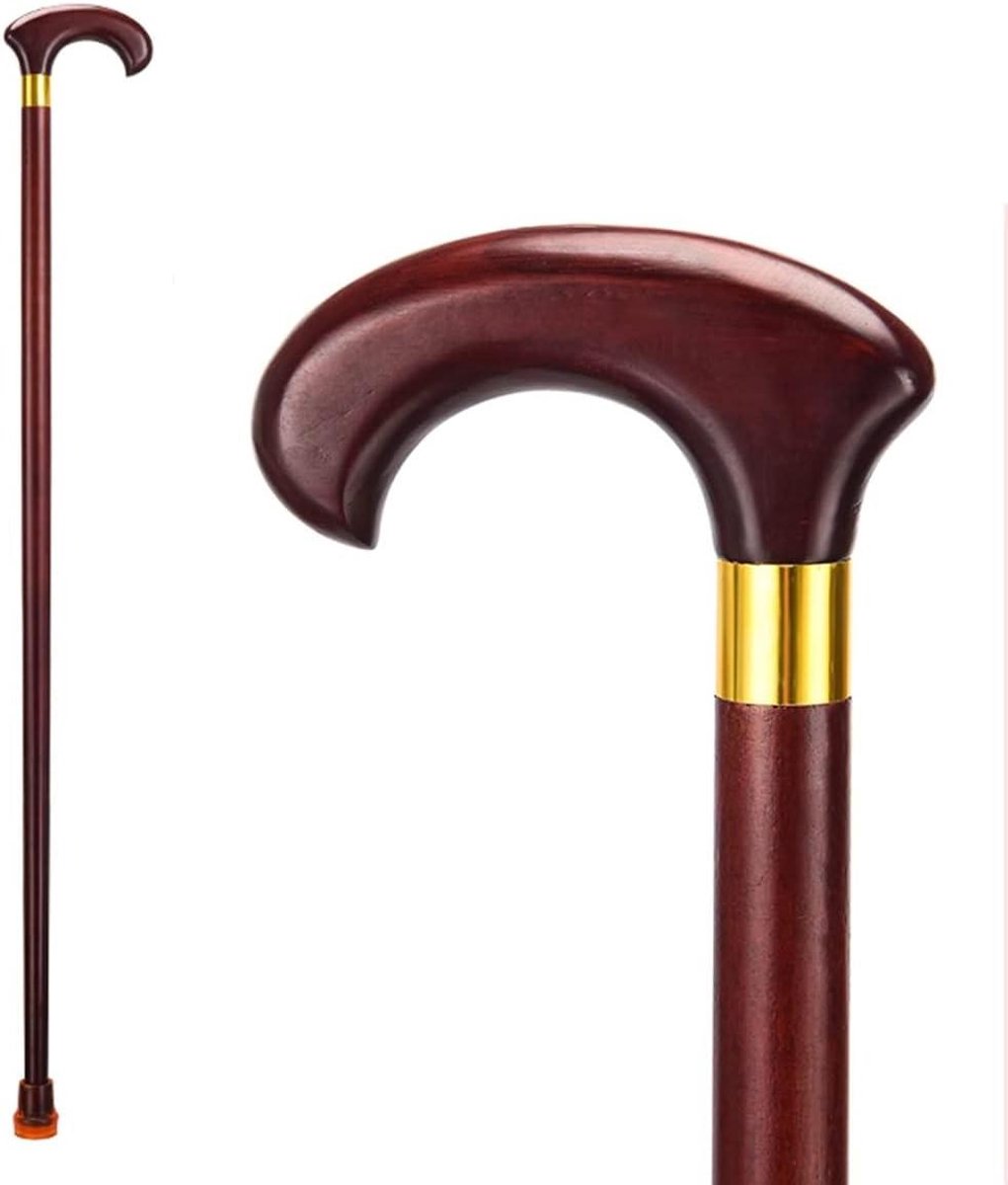 Houten wandelstok - Natuurlijk hout - Veilig Wandelen - Ergonomische T-handgreep - 85cm - Natuurlijk