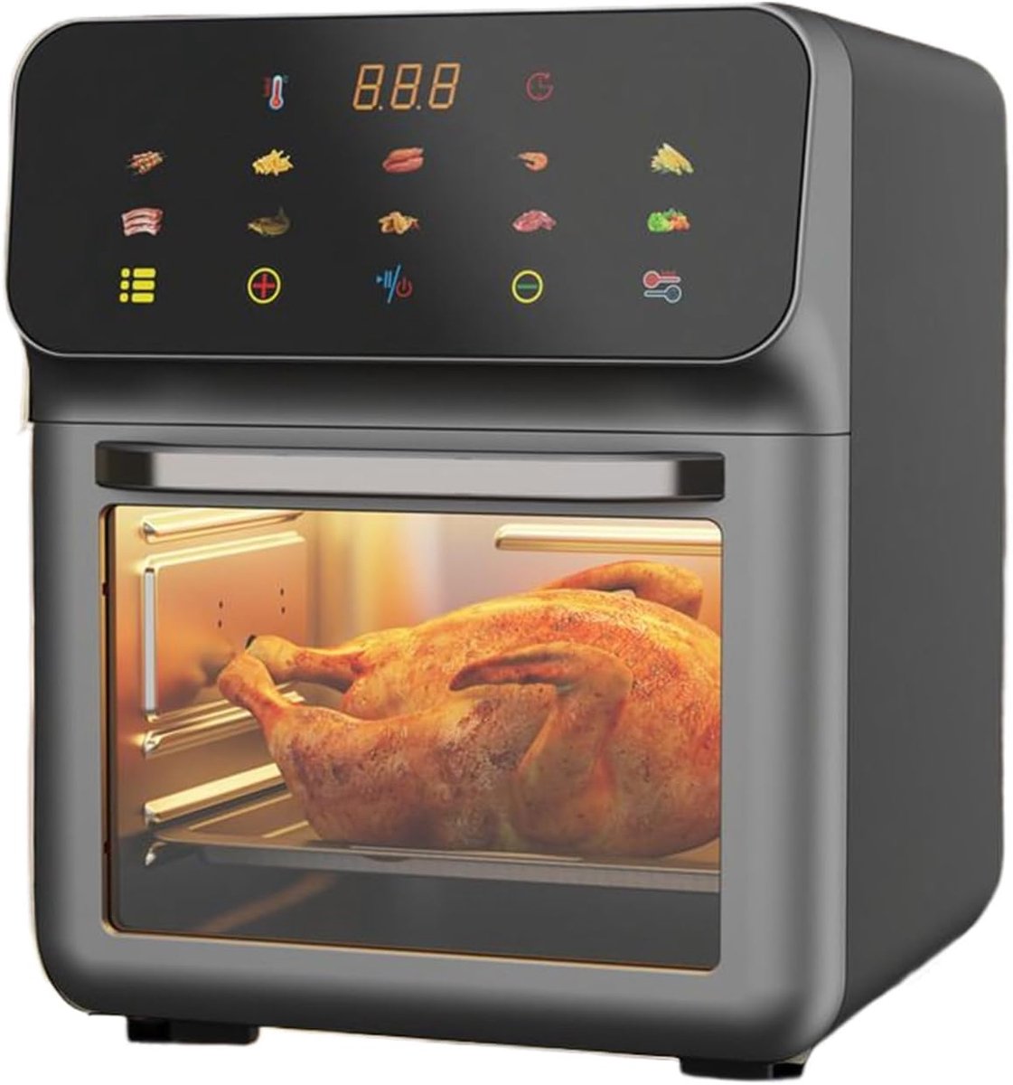 Heteluchtoven Airfryer - Aanrecht Apparaat - Gezinsmaaltijden Bereiden - 15L Capaciteit - 32 x 34 x 32 cm - Zwart