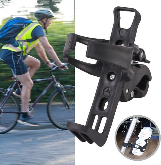 Fiets Bidonhouder - Fleshouder Fiets - Hydratatie Onderweg - 360 Graden Draaibaar - 4.2cm Diameter - Zwart — afbeelding 4