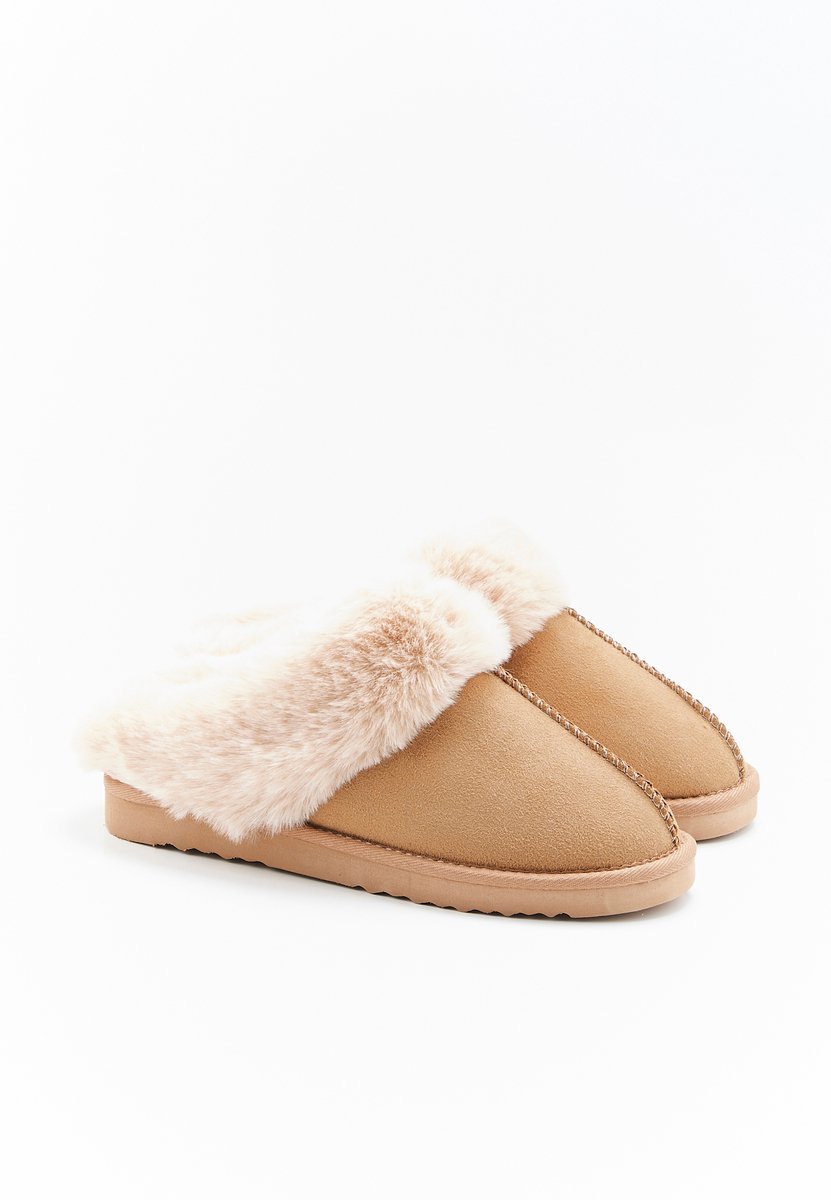 Damart - Thermolactyl muiltjes van imitatiebont - Dames - Bruin - 42