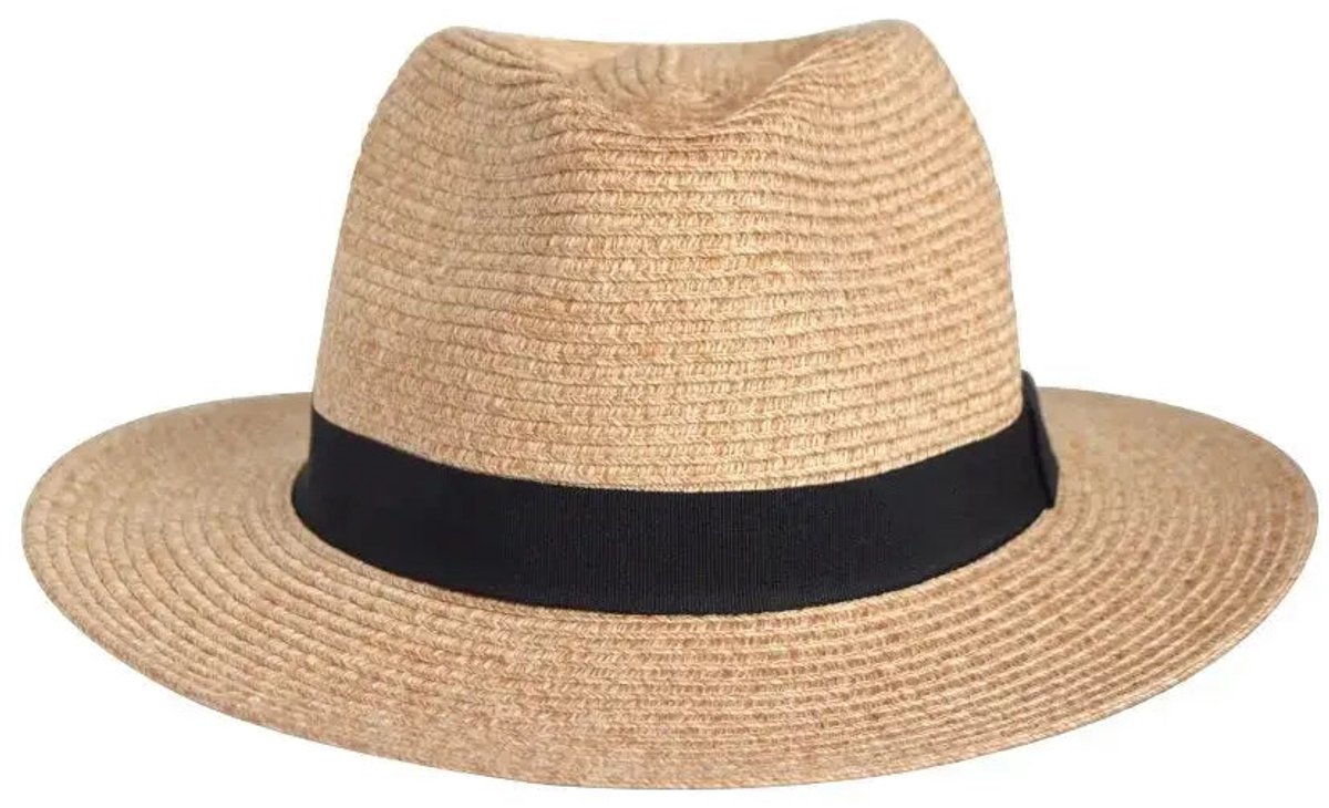 Pana-Mate Fedora – Zonnehoed Dames & Heren UV Werend Opvouwbaar - Maat: XXL: 63 cm - Naturel