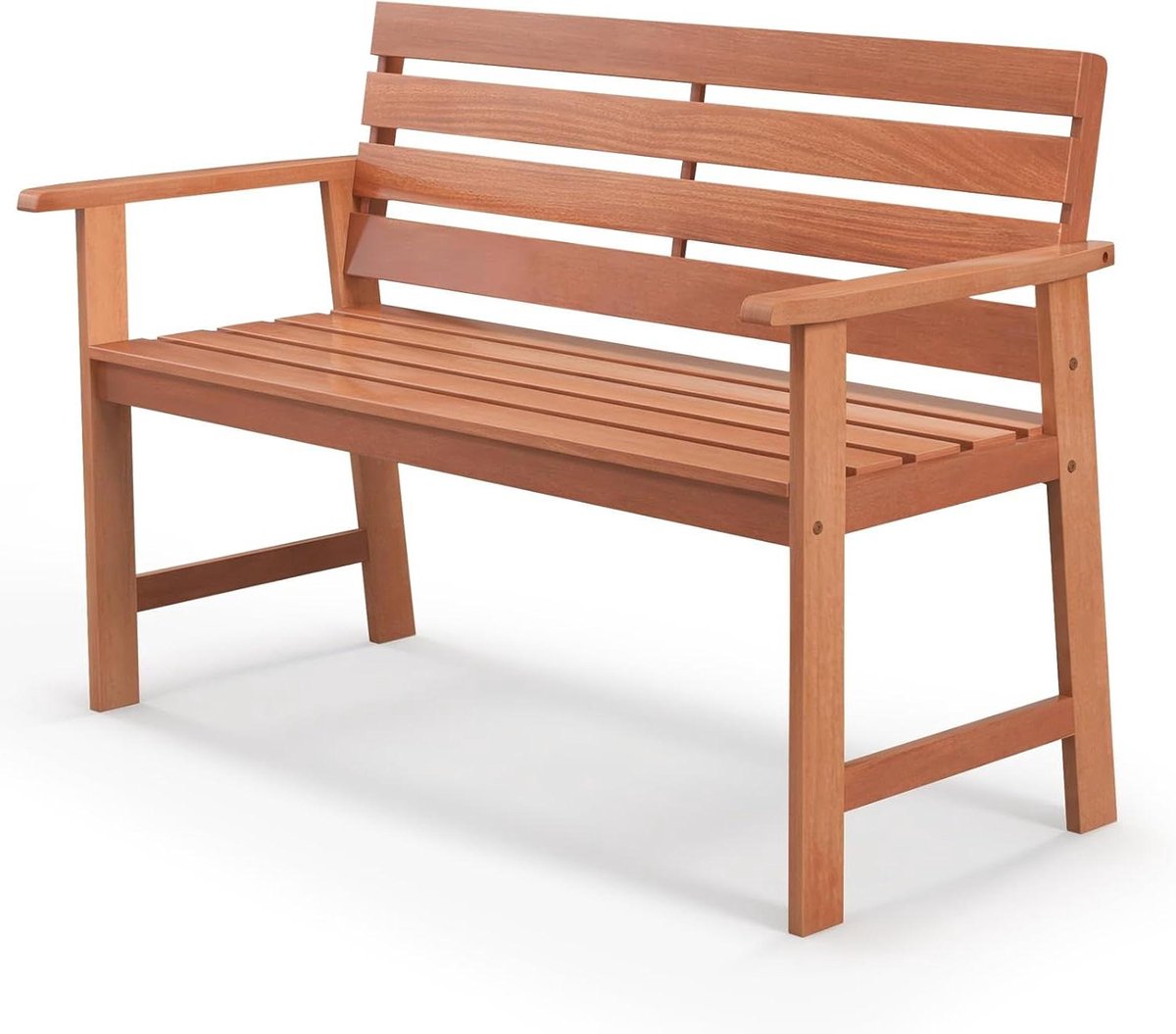 Houten Terrasbank - Buitenbank Tuinbank - Ontspannen Buiten - Ergonomisch Ontwerp - 122 cm - Natuurhout