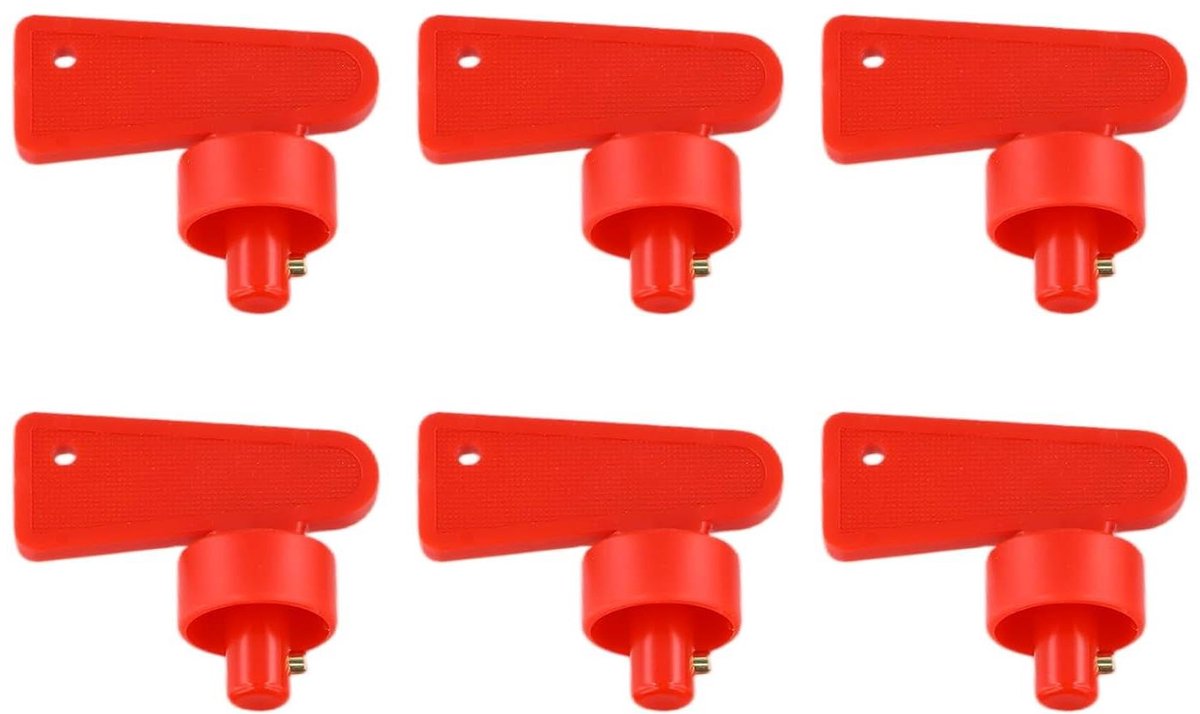 Accuschakelaar Set - Batterij Isolator - Voertuig Onderhoud - Waterdicht Ontwerp - 6 Stuks - Rood