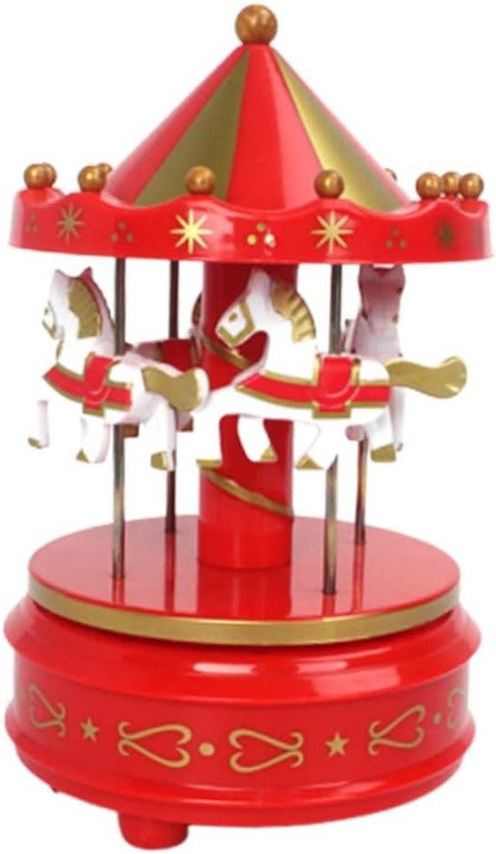 ifundom Romantische Draaimolen Muziekdoos Miniatuur Ornament Desktop Decoratie Voor Verjaardag Handmatige Muziekdoos Zonder Licht Voor Verzamelaar