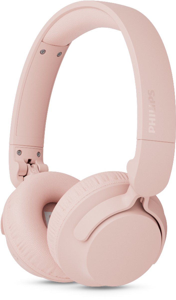 PHILIPS TAH4000 draadloze on-ear hoofdtelefoon, 70 uur afspeeltijd, Dynamic Bass, 32 mm drivers, Bluetooth 6.0 Multipoint, snelkoppelen, vervangbare kussentjes & batterij, licht & opvouwbaar – Roze