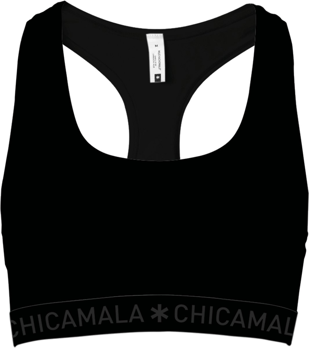 Chicamala Dames BH – 1 Pack – 95% Katoen – Ademend – Onderbroeken Dames – Racerback Top – Normale Lengte zwart
