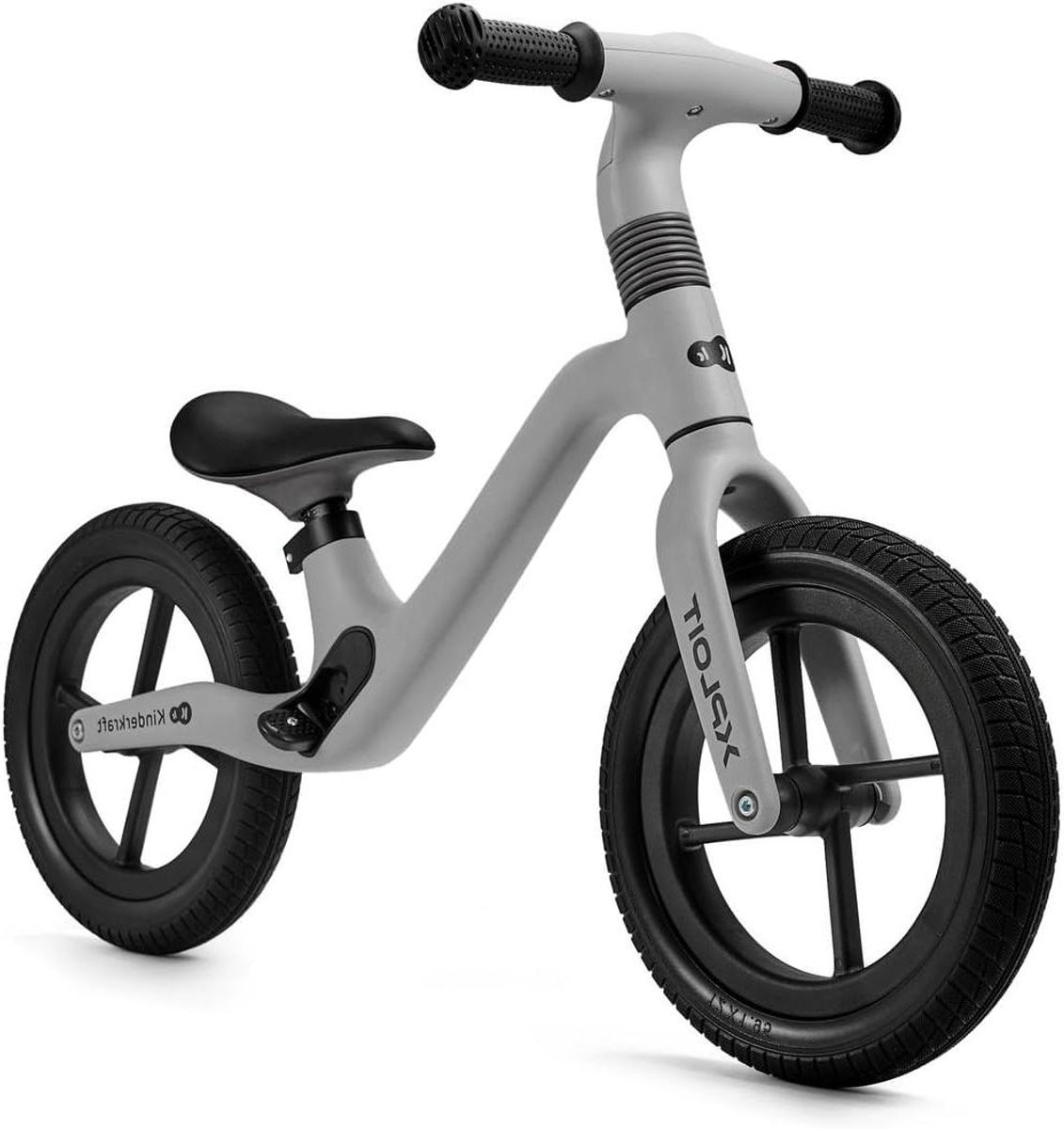 Loopfiets Kinderen Balansfiets Peuters Leren Balanceren Lichtgewicht Nylon Frame 12 Inch Wielen Grijs