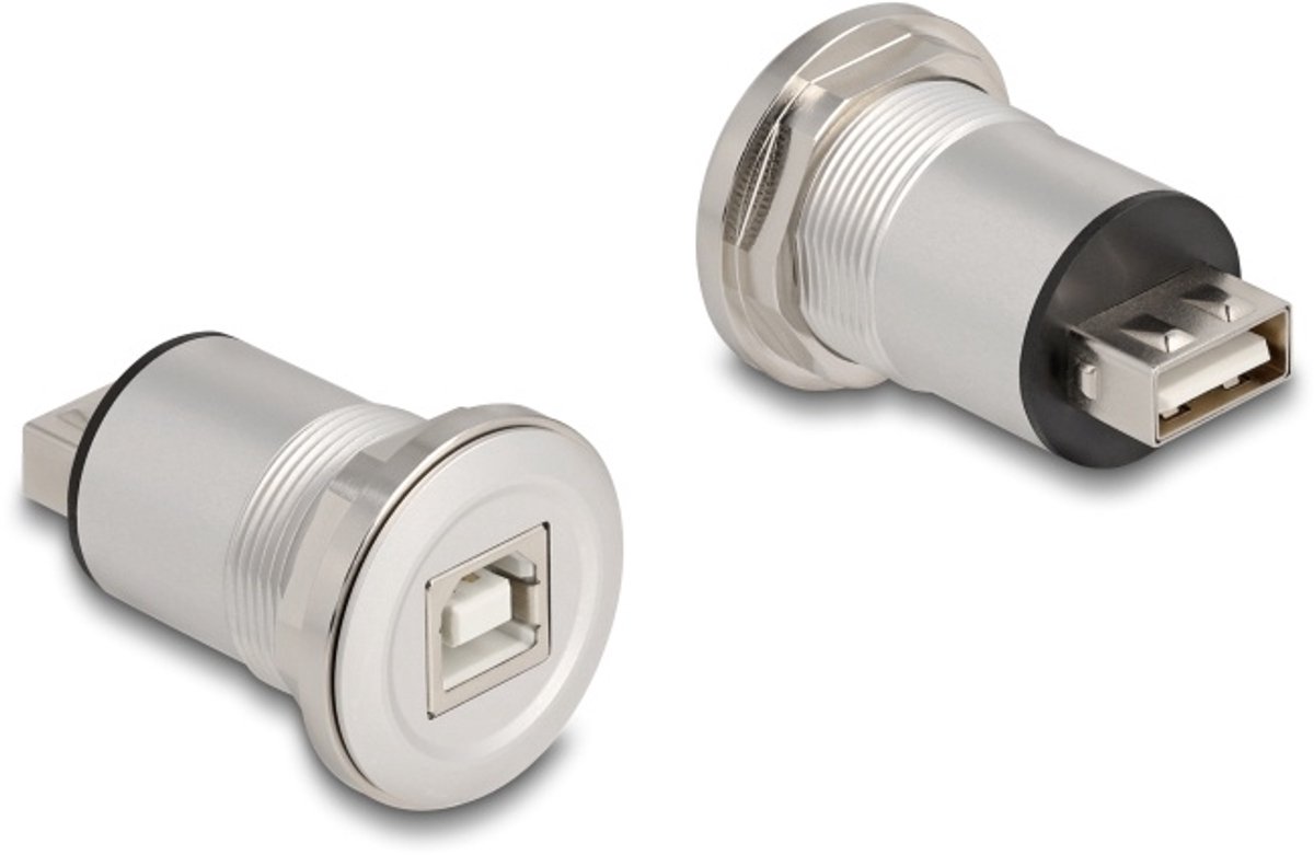 Delock USB 2.0 Type-A to Type-B built-in female aluminium