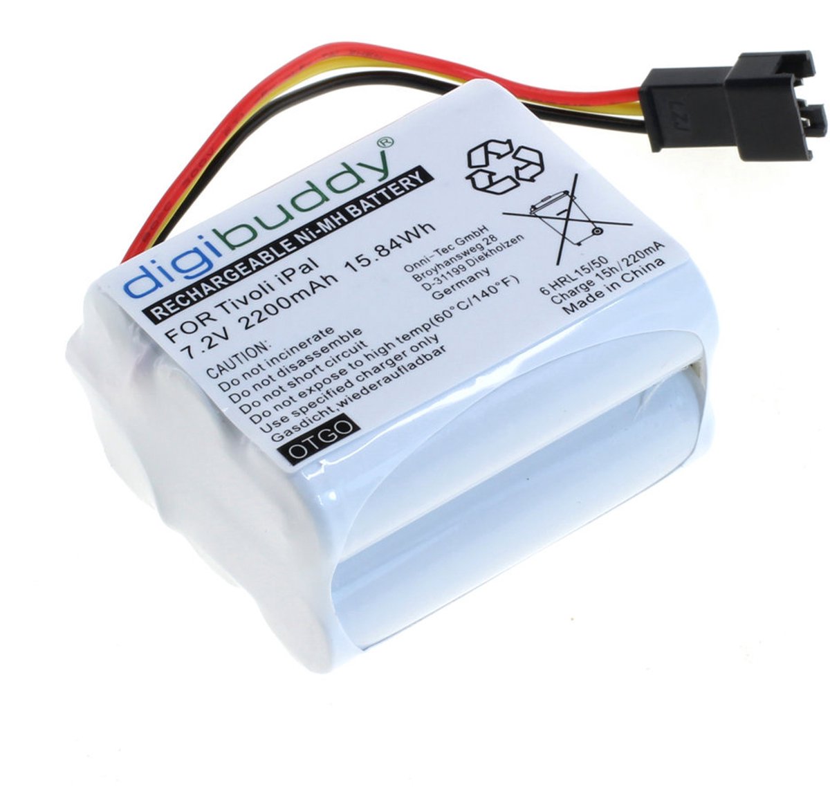 digibuddy Akku kompatibel zu Tivoli Pal / iPal / Teac R-1 / R-2 / R-5 NiMH - 3-poliger Stecker