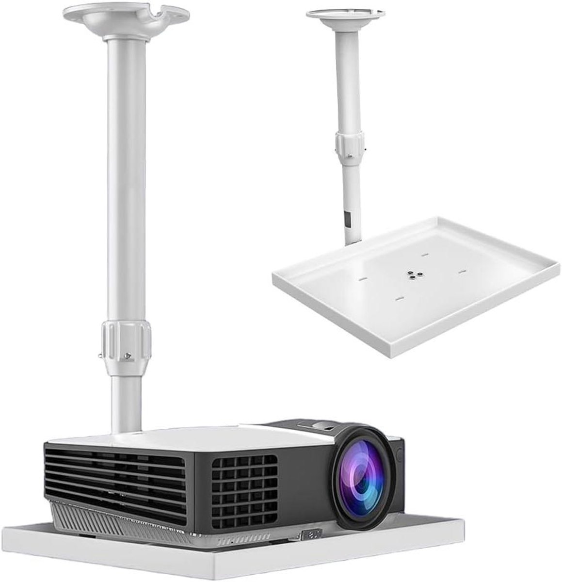 Projector standaard - Beamer houder - Thuisbioscoop inrichten - In hoogte verstelbaar - 30 tot 52 cm - Wit