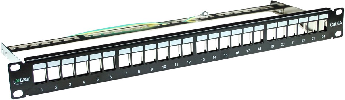 24-poorts Leeg Patchpaneel - Geschikt voor Cat6 en Cat6a Keystones - 1U - Zwart