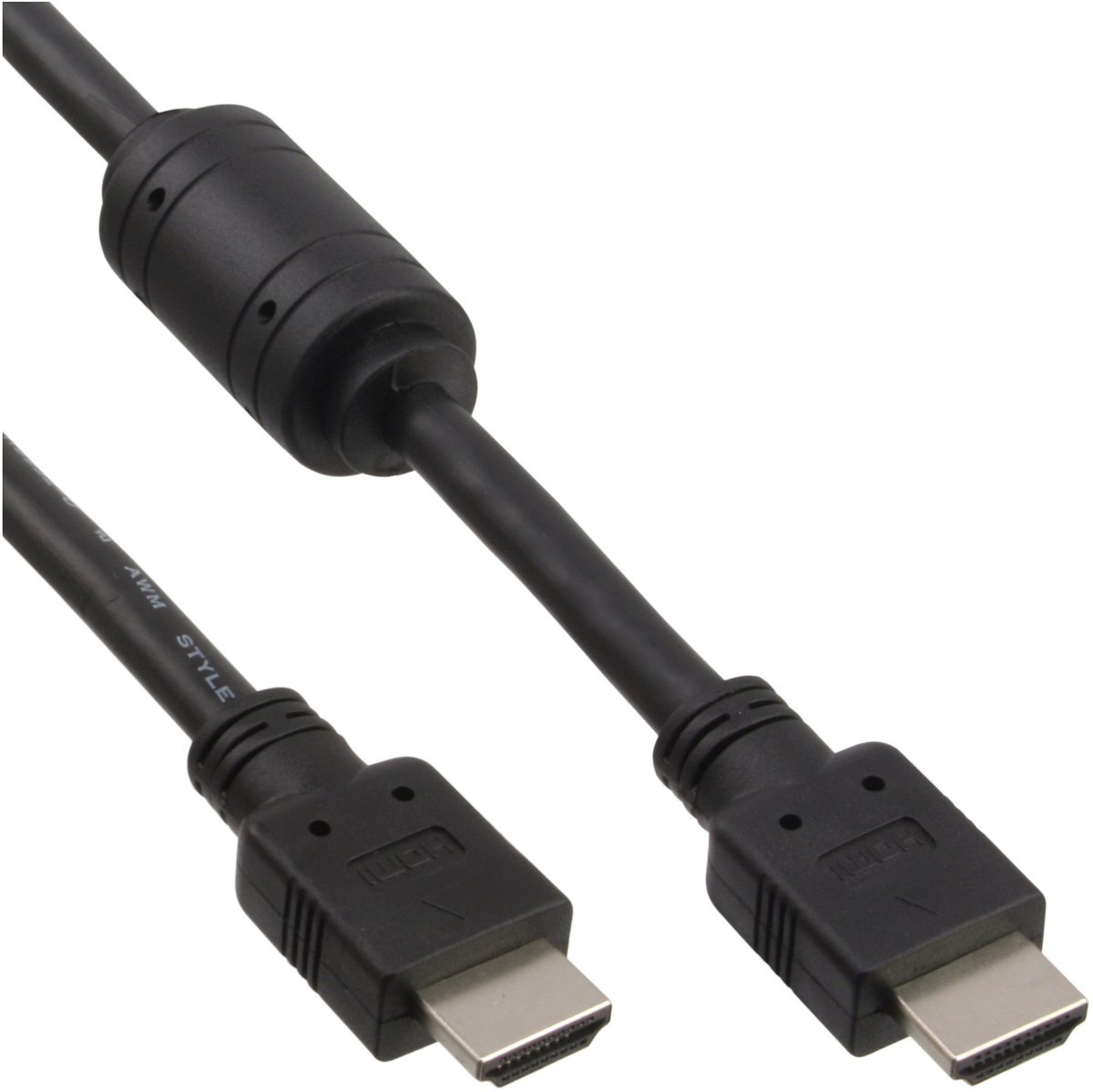 InLine® HDMI kabel, HDMI High Speed, male / male, zwart, met ferriet, 5m