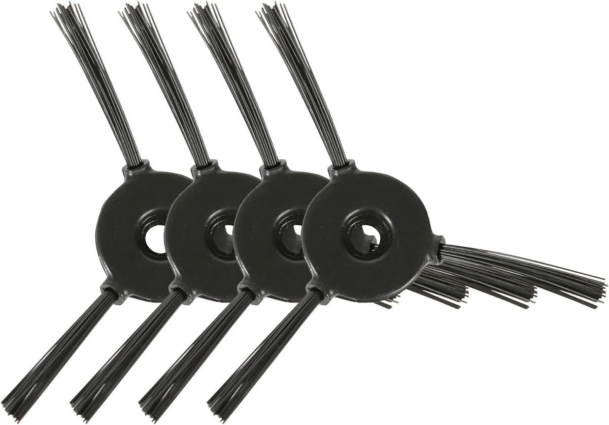 Zijborstel Set - Veegmachine Borstels - Randjes Schoonmaken - Originele Onderdelen - 4 Stuks - Zwart