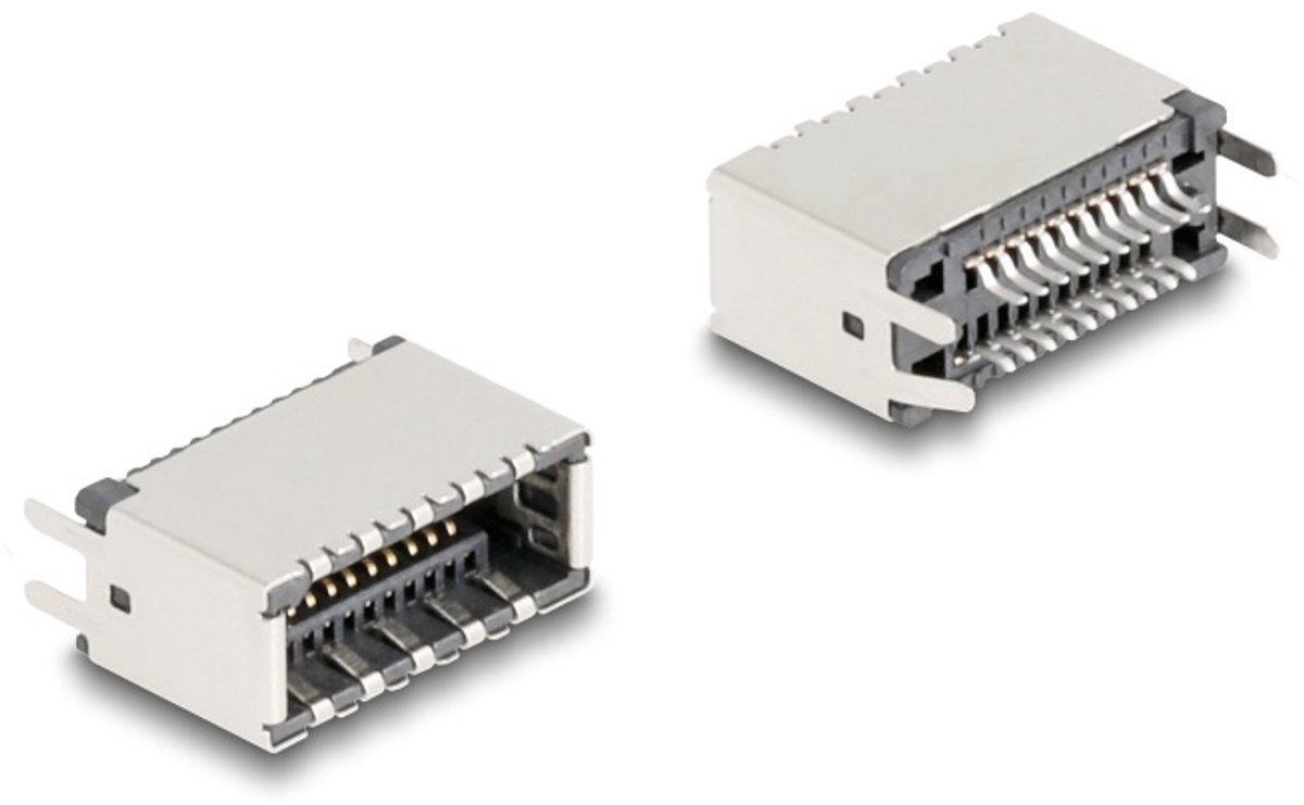 Delock USB Type-E Key A 20 pin female vertical for SMT solder mounting