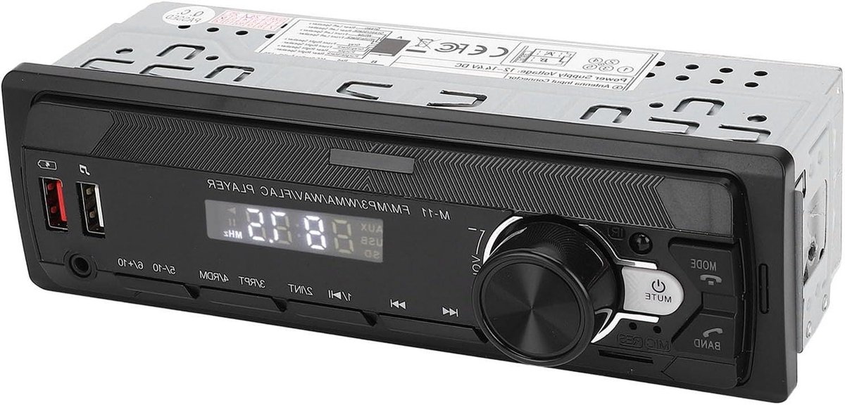 Autoradio Ontvanger - Digitale MP3 Speler - Muziek Afspelen - Bluetooth 5.0 - 12V - Zwart