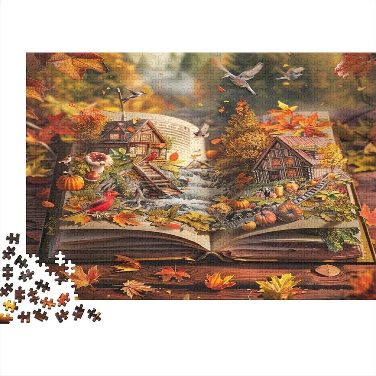 Sprookjes Puzzel - Herfst Puzzel - Ontspanning Thuis - 1000 Stukjes - 52 x 38 cm - Multicolor