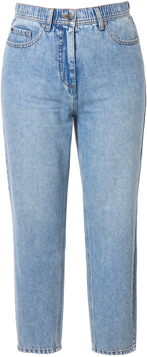 Ulla Popken - Dames - Mom jeans smalle zoom mix van lyocell en denim - Middenblauwe denim - Maat 62