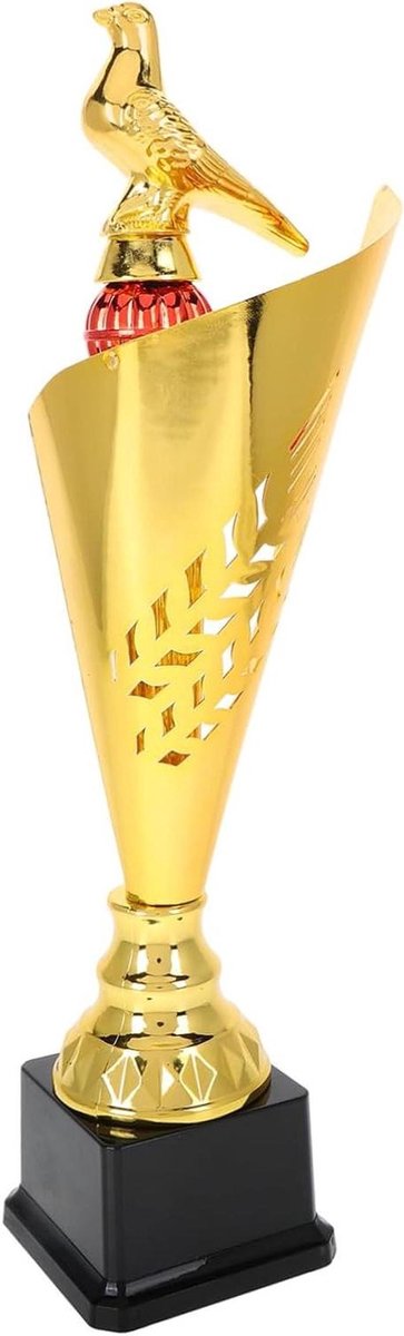Duif Trofee - Prijs Beker - Sportwedstrijden Bekronen - Symbool Vrede Vriendschap - 10 cm Hoogte - Goudkleurig
