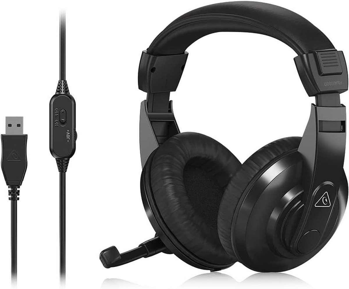 USB Headset - Stereo Koptelefoon - Online Gesprekken - Grote Dynamische Drivers - 40 mm - Zwart