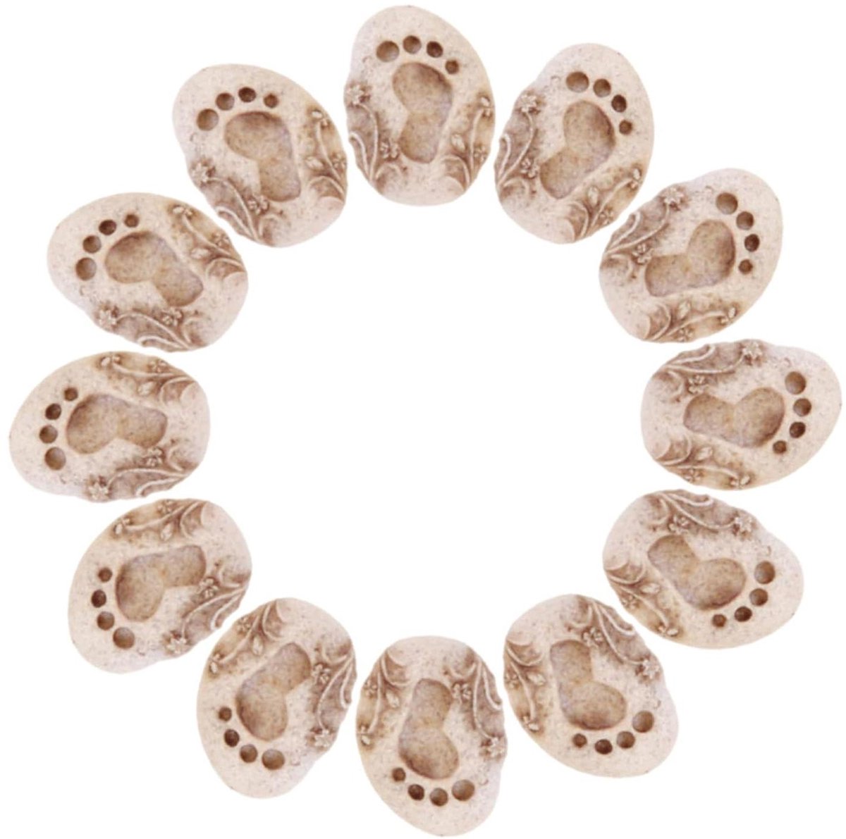 Miniatuur Tuinstenen - Sierstenen Kattenpoot - Decoratie Plantenbak - Natuurlijke Matte Textuur - 20 Stuks - Beige