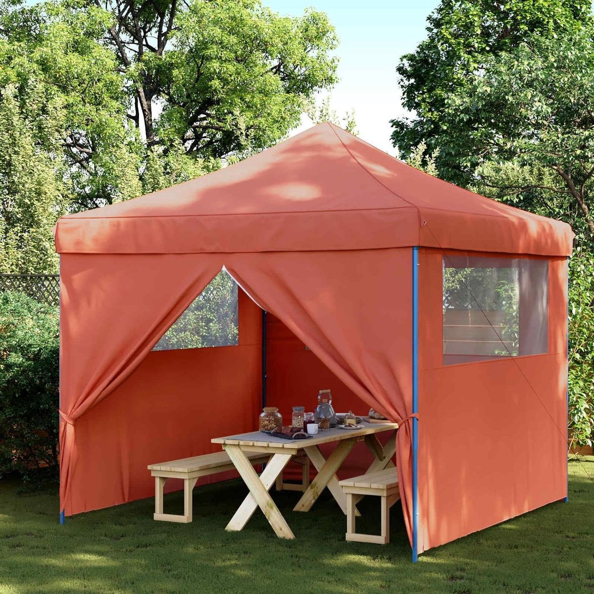 Partytent Pop-up - Feesttent Tuin - Feestelijke Bijeenkomsten - Waterafstotend Oxford - 292 x 315 cm - Terracotta