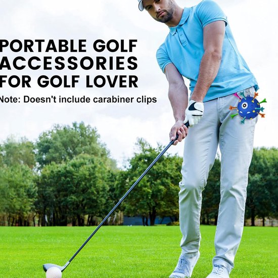 Golf Tee Houder - Balhouder Tas - Golf Tee Opslag - Zacht Siliconen Materiaal - Draagt 18 Tees - Blauw van GOLF — afbeelding 4