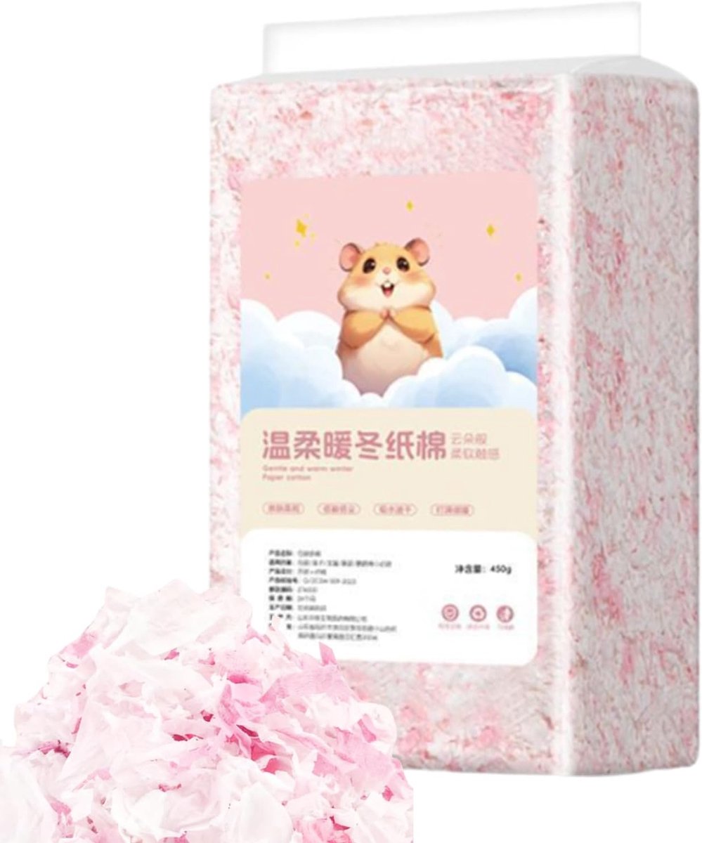 Bodembedekking Houtvezel - Knaagdier Strooisel - Natuurlijk Gedrag Stimuleren - Geur Absorberend - 450 Gram - Natuurlijk