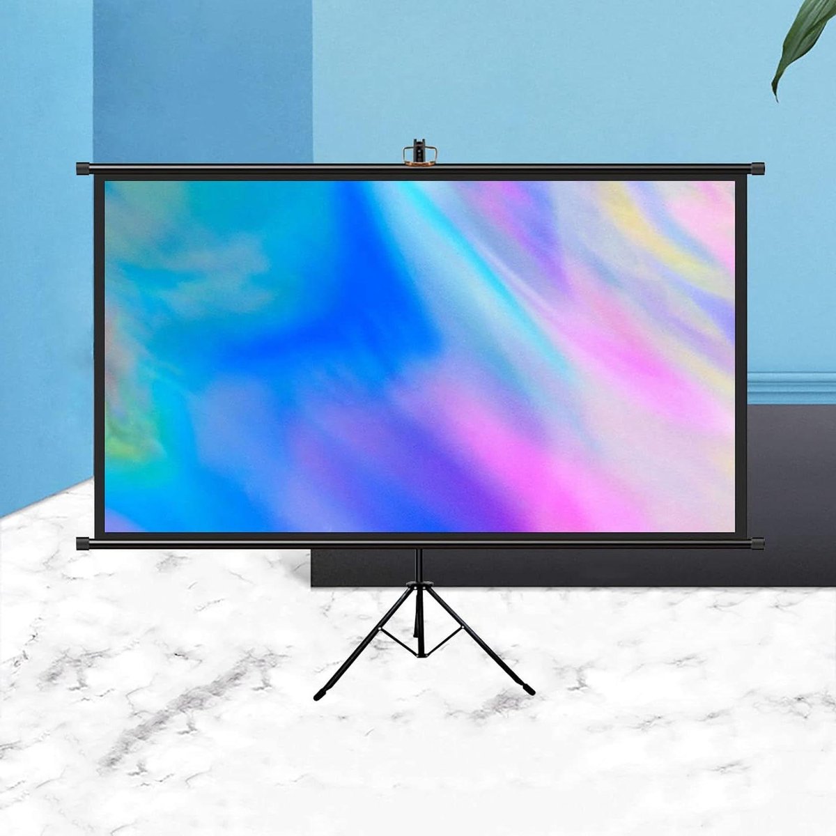 Projectiescherm met Statief - Mobiel Scherm - Thuisbioscoop Creëren - Kreukvrij Glasvezel - 60 tot 100 inch - Wit