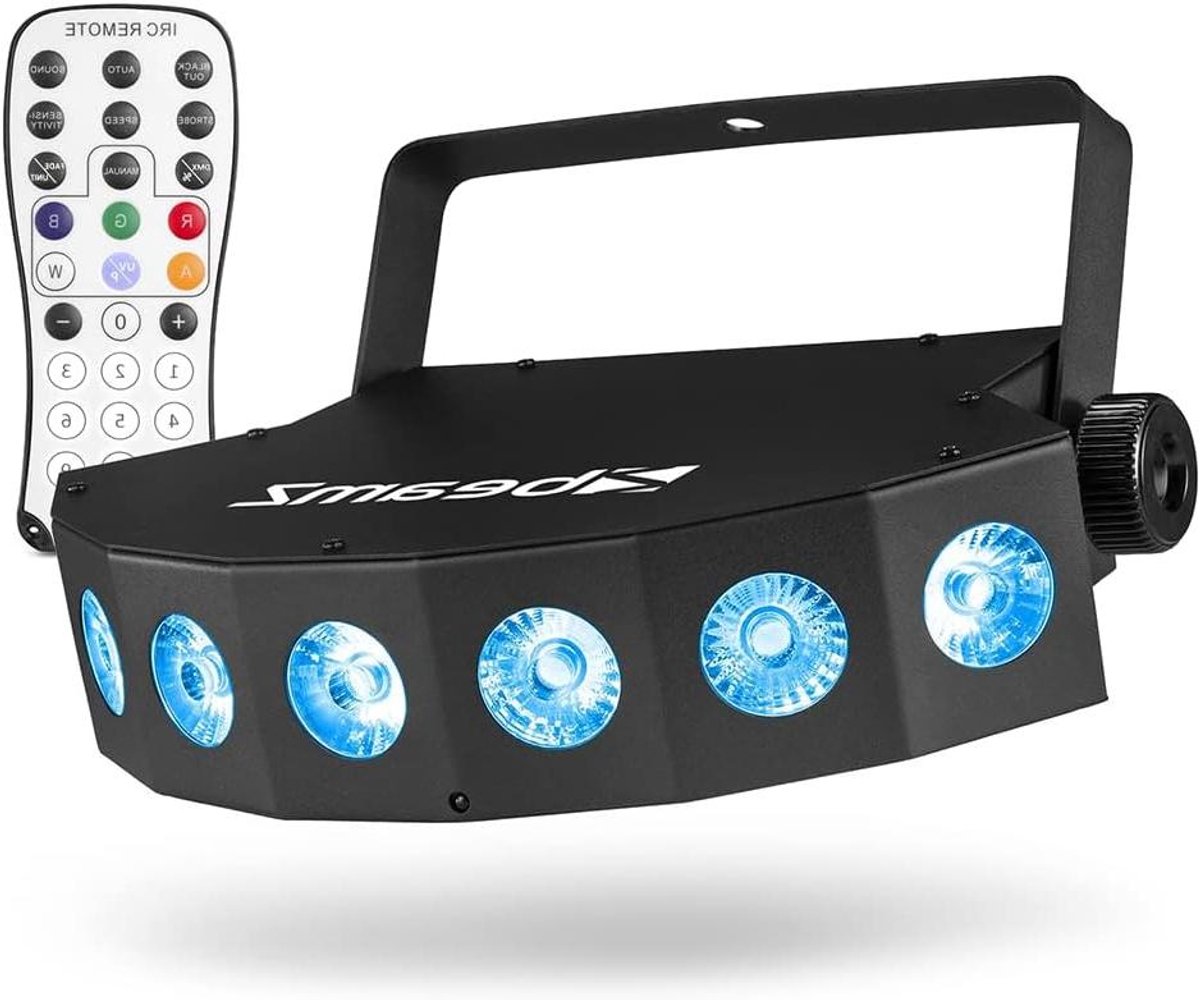 Lichteffect - Discolamp - Feestverlichting - 7 krachtige stralen - 56 watt - Zwart