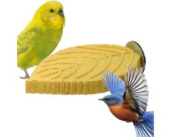 Vogelkooi Zitstok - Hars Tak - Vogel Verzorging - Natuurlijke Textuur - 14 x 9.5 cm - Geel