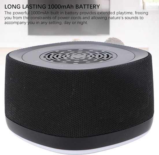 Geluid machine - Slaap geluiden - Rustig slapen - 14 rustgevende geluiden - 1000 mAh batterij - Wit — afbeelding 5